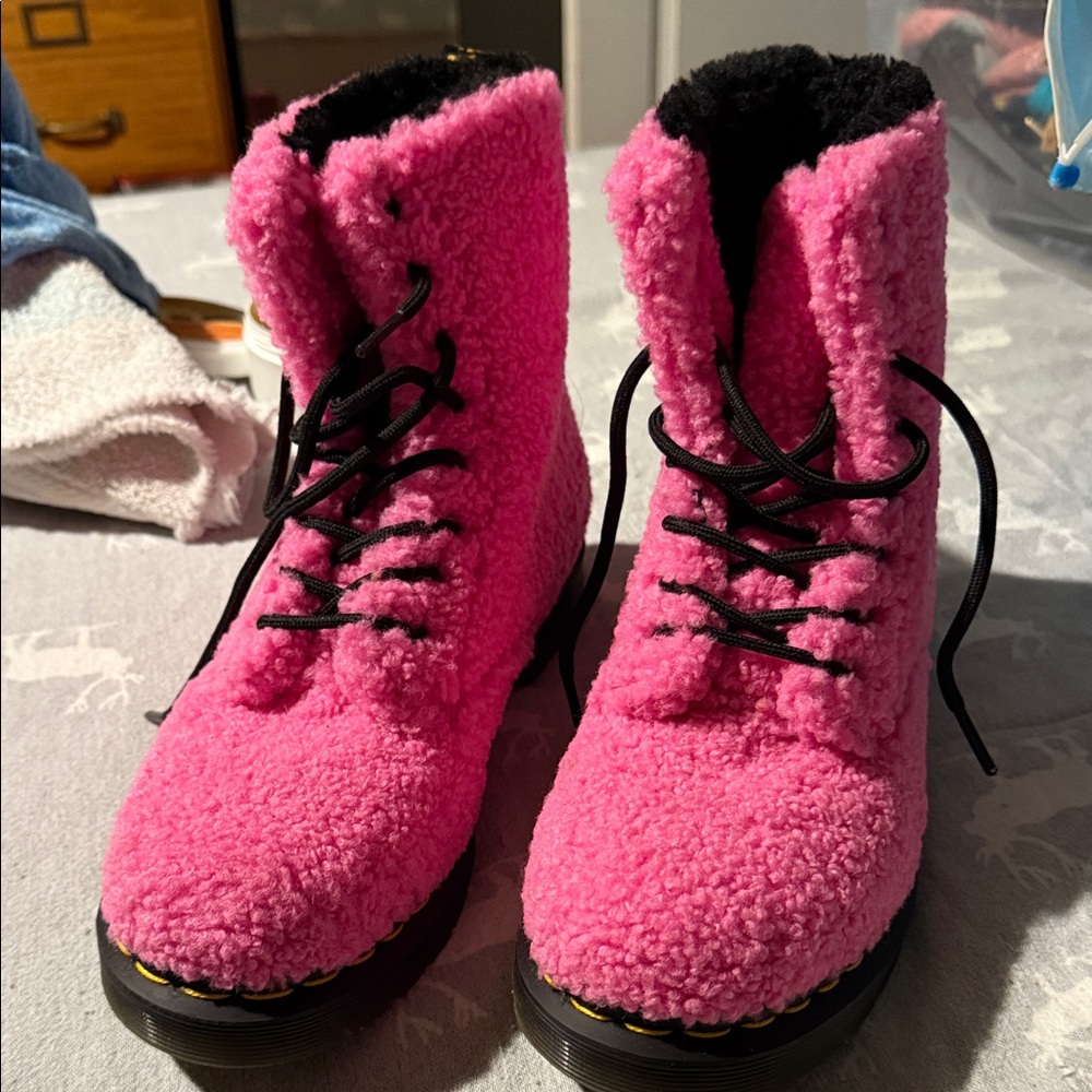 Pink Lace Up Boots for Women